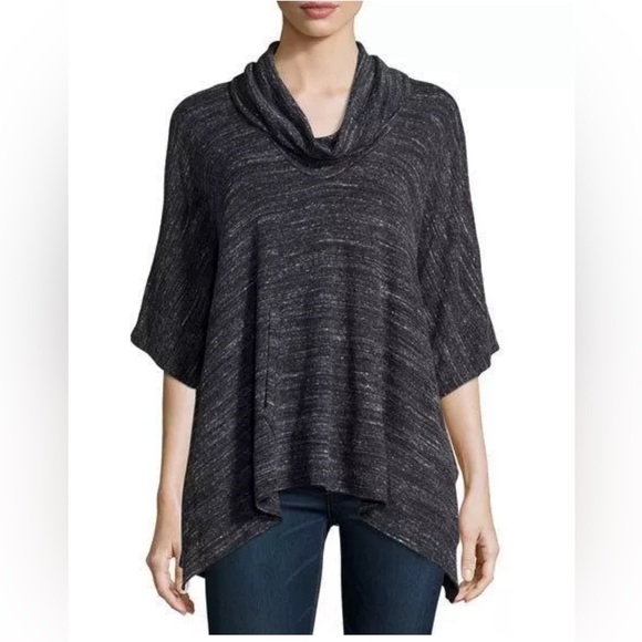Splendid Heathered charcoal grey Poncho XSmall - Picture 1 of 7